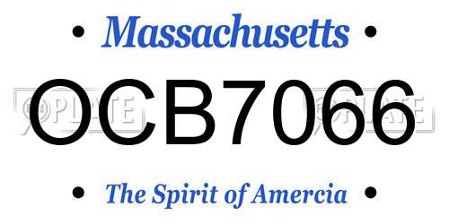 OCB7066 Massachusetts License Plate