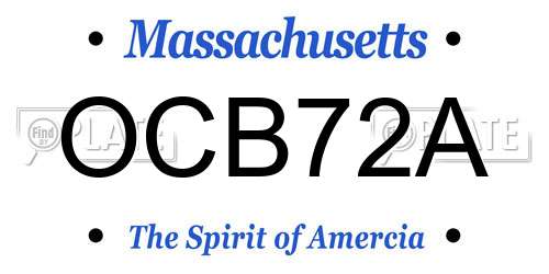 OCB72A Massachusetts License Plate