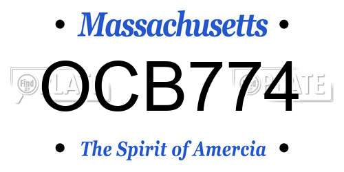 OCB774 Massachusetts License Plate