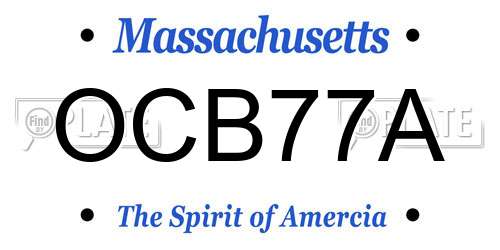 OCB77A Massachusetts License Plate