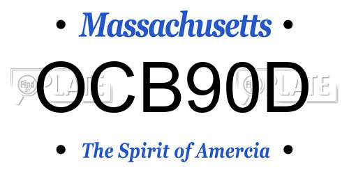 OCB90D Massachusetts License Plate
