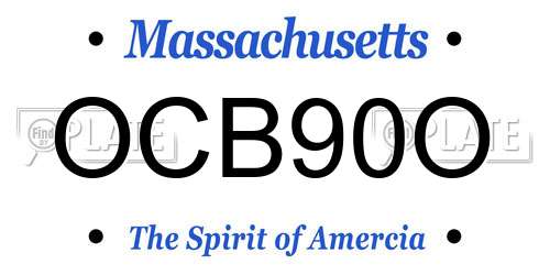 OCB90O Massachusetts License Plate