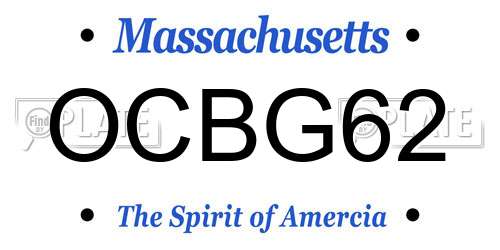 OCBG62 Massachusetts License Plate