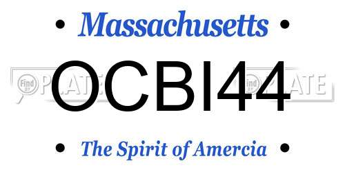 OCBI44 Massachusetts License Plate