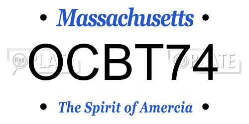 OCBT74 Massachusetts License Plate