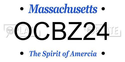 OCBZ24 Massachusetts License Plate