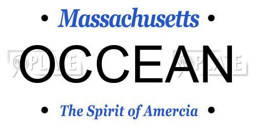OCCEAN Massachusetts License Plate