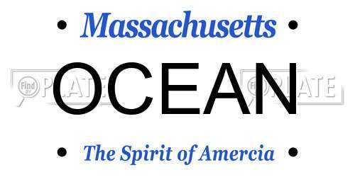 OCEAN Massachusetts License Plate
