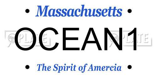 OCEAN1 Massachusetts License Plate