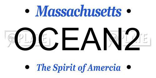 OCEAN2 Massachusetts License Plate