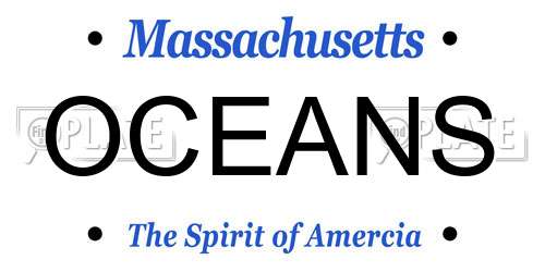 OCEANS Massachusetts License Plate