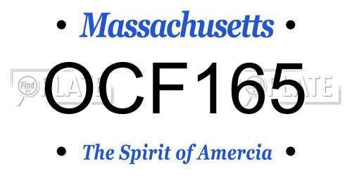 OCF165 Massachusetts License Plate