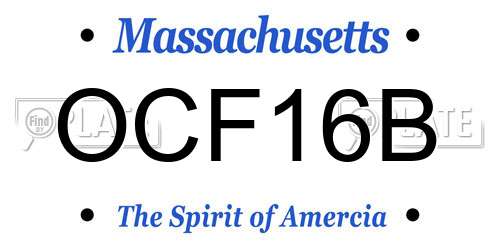 OCF16B Massachusetts License Plate