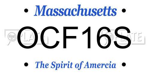OCF16S Massachusetts License Plate