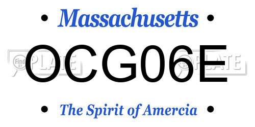 OCG06E Massachusetts License Plate