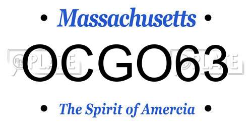 OCGO63 Massachusetts License Plate