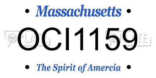 OCI1159 Massachusetts License Plate