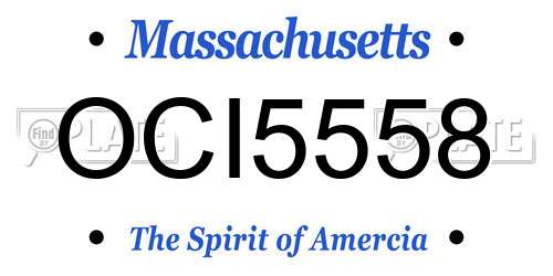 OCI5558 Massachusetts License Plate