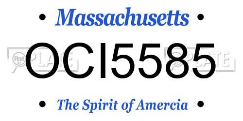 OCI5585 Massachusetts License Plate