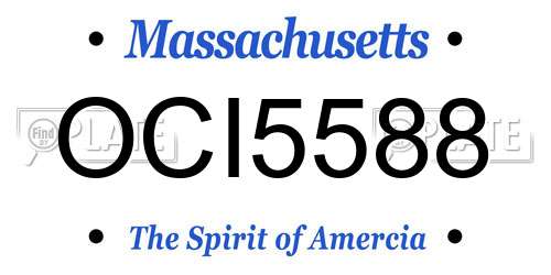OCI5588 Massachusetts License Plate