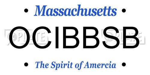 OCIBBSB Massachusetts License Plate
