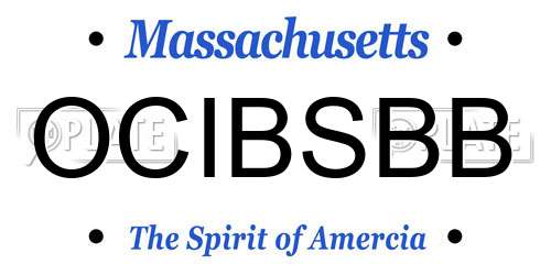 OCIBSBB Massachusetts License Plate