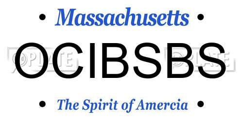 OCIBSBS Massachusetts License Plate