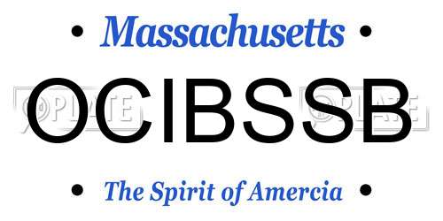 OCIBSSB Massachusetts License Plate
