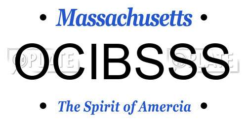 OCIBSSS Massachusetts License Plate