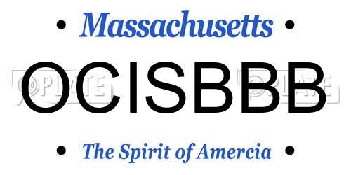 OCISBBB Massachusetts License Plate