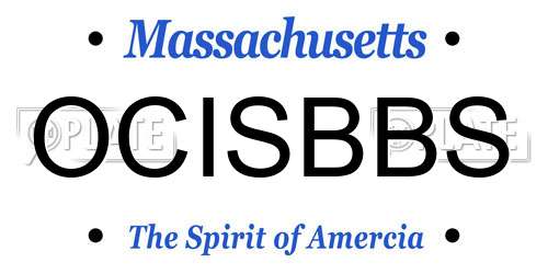 OCISBBS Massachusetts License Plate