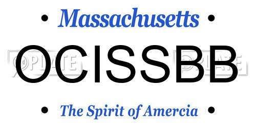 OCISSBB Massachusetts License Plate