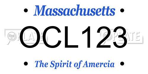 OCL123 Massachusetts License Plate