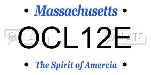 OCL12E Massachusetts License Plate