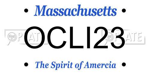 OCLI23 Massachusetts License Plate