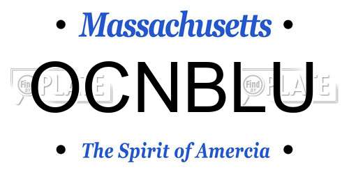 OCNBLU Massachusetts License Plate