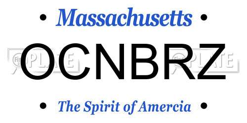 OCNBRZ Massachusetts License Plate