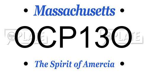 OCP13O Massachusetts License Plate
