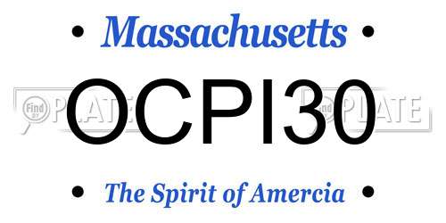 OCPI30 Massachusetts License Plate