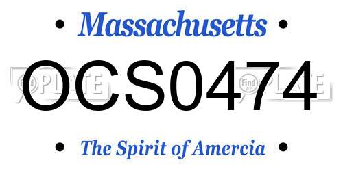 OCS0474 Massachusetts License Plate
