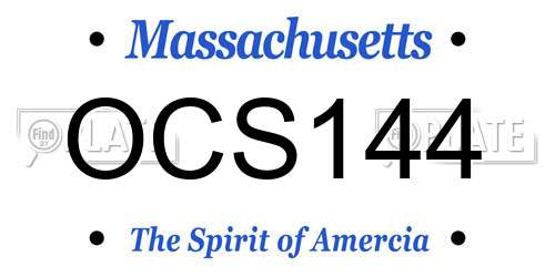 OCS144 Massachusetts License Plate