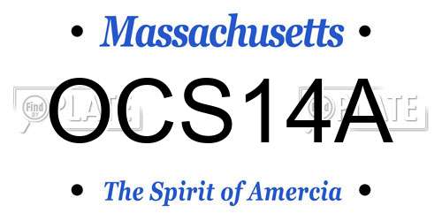OCS14A Massachusetts License Plate