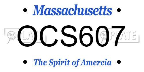 OCS607 Massachusetts License Plate