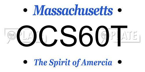 OCS60T Massachusetts License Plate
