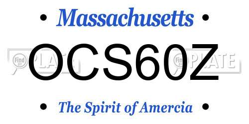 OCS60Z Massachusetts License Plate