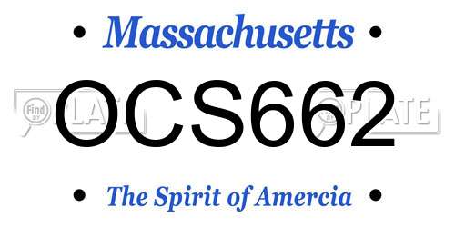 OCS662 Massachusetts License Plate
