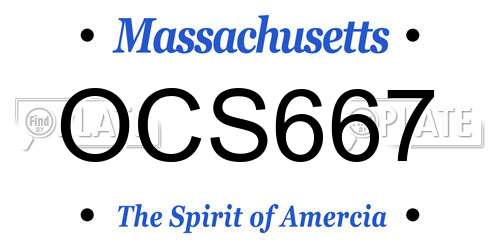 OCS667 Massachusetts License Plate