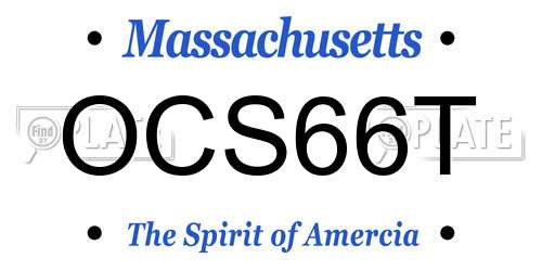 OCS66T Massachusetts License Plate