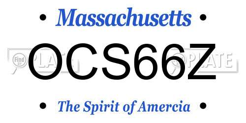 OCS66Z Massachusetts License Plate