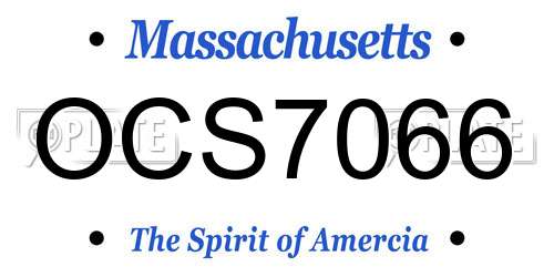 OCS7066 Massachusetts License Plate